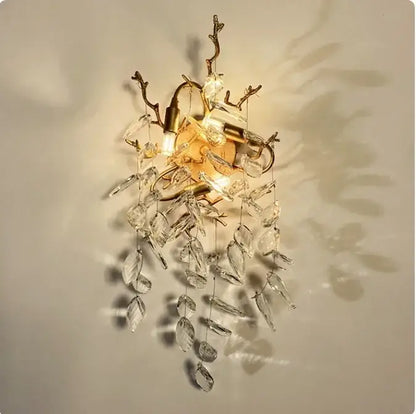 Golden branch crystal chandelier for living room and bedroom