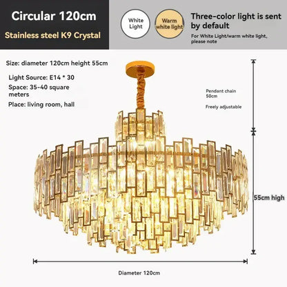 Golden branch crystal chandelier for living room
