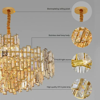 Golden branch crystal chandelier for living room