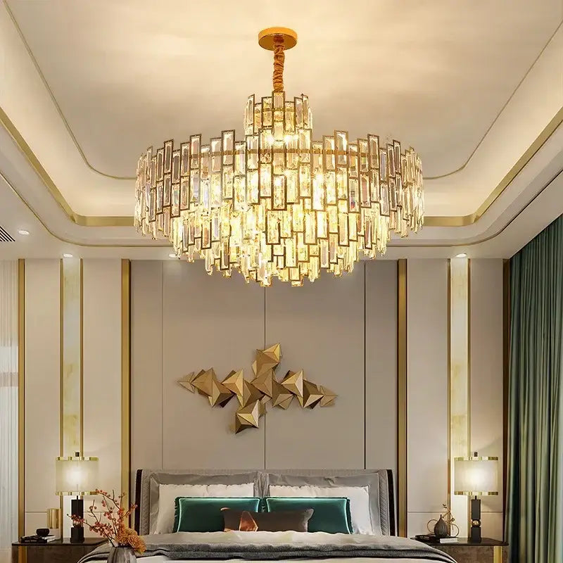 Golden branch crystal chandelier for living room