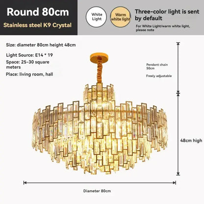 Golden branch crystal chandelier for living room
