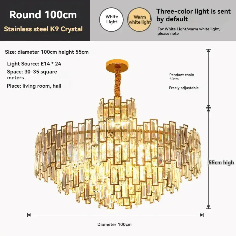Golden branch crystal chandelier for living room