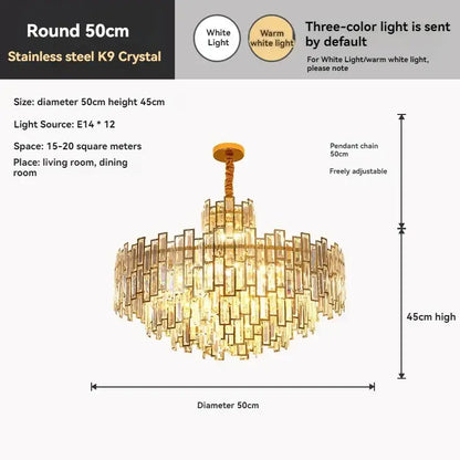 Golden branch crystal chandelier for living room