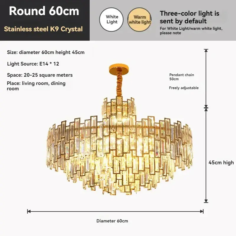 Golden branch crystal chandelier for living room