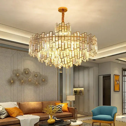 Golden branch crystal chandelier for living room