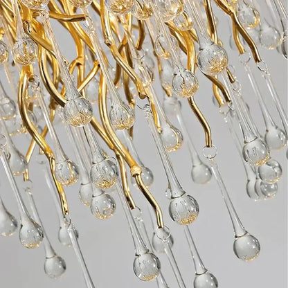 Golden branch crystal chandelier – living room luxury lighting