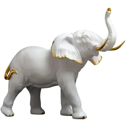 Golden brass elephant resin sculpture living room decor