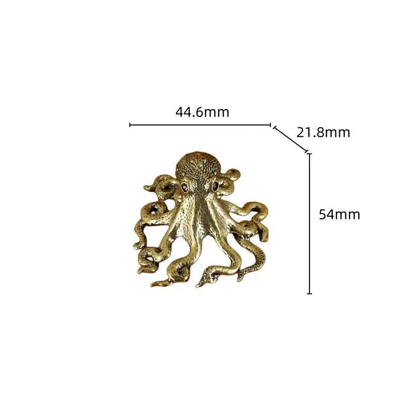Golden brass octopus sculpture living room decor figurine