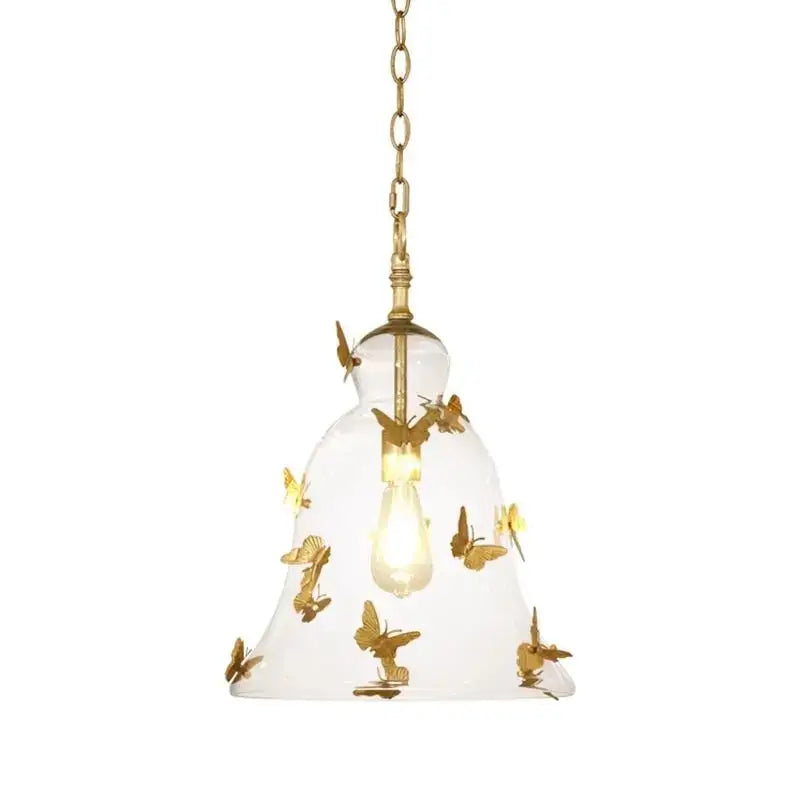 Golden butterfly bedhead glass pendant lamp for dining room