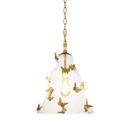Golden butterfly bedhead glass pendant lamp for dining room
