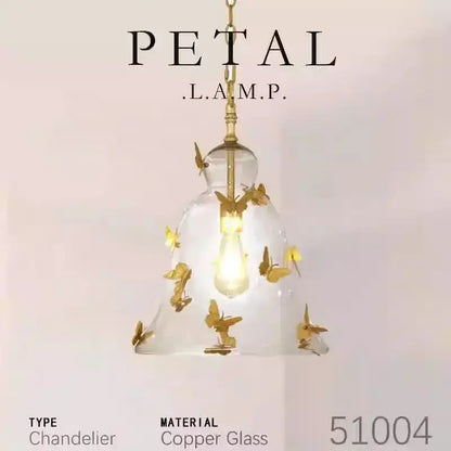 Golden butterfly bedhead glass pendant lamp for dining room