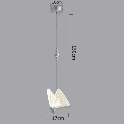 Golden butterfly led pendant light for kitchen and dining room