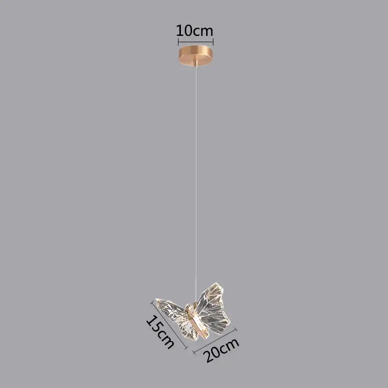 Golden butterfly led pendant light for kitchen and dining room