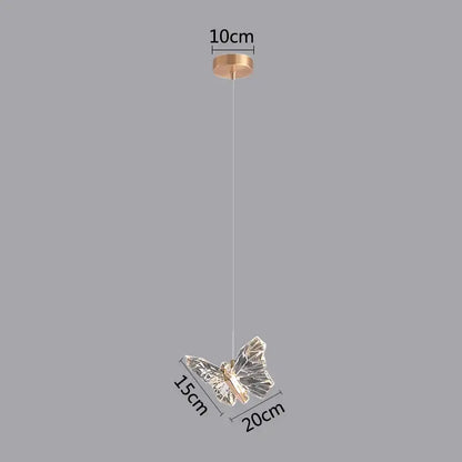 Golden butterfly led pendant light for kitchen and dining room
