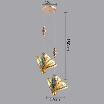 Golden butterfly led pendant light for kitchen and dining room