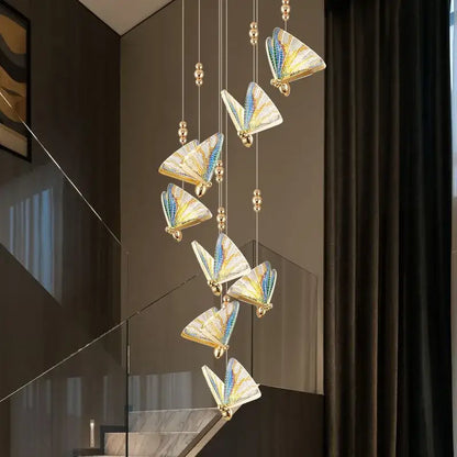 Golden butterfly led pendant light for kitchen and dining room