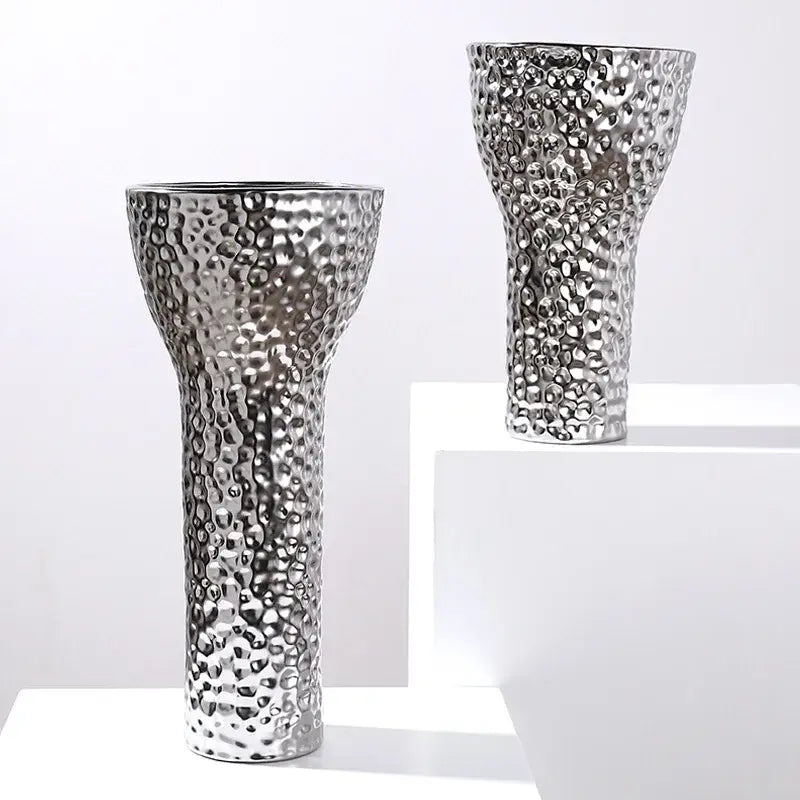 Golden ceramic geometric honeycomb vase living room decor
