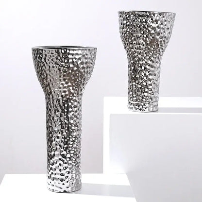 Golden ceramic geometric honeycomb vase living room decor