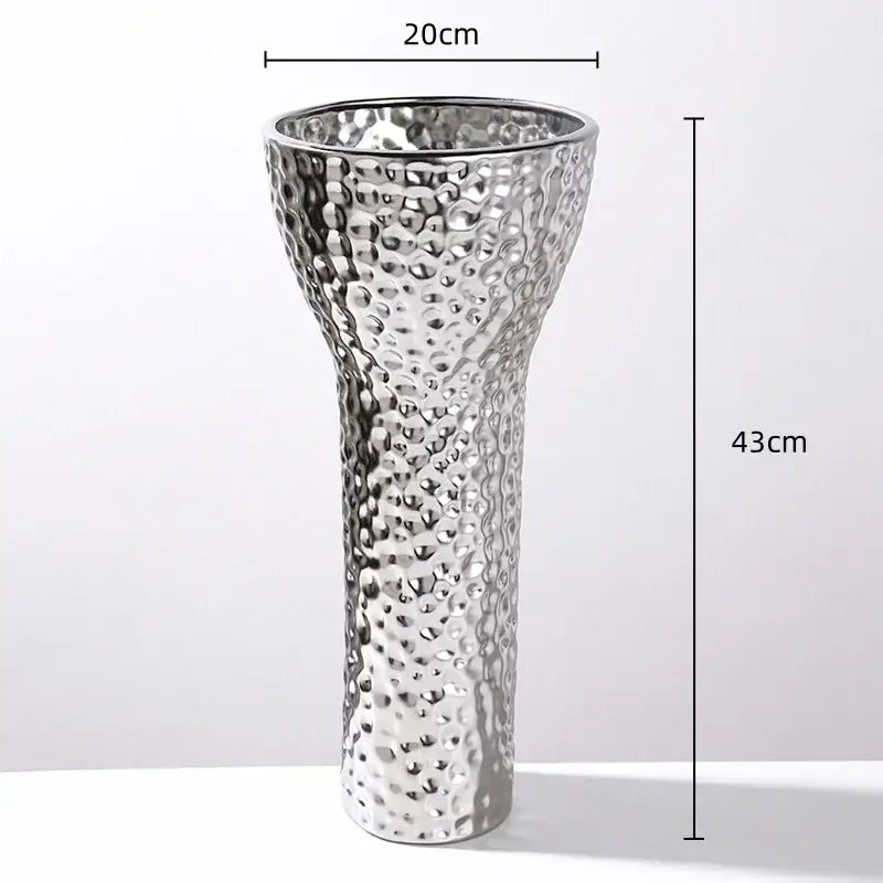 Golden ceramic geometric honeycomb vase living room decor