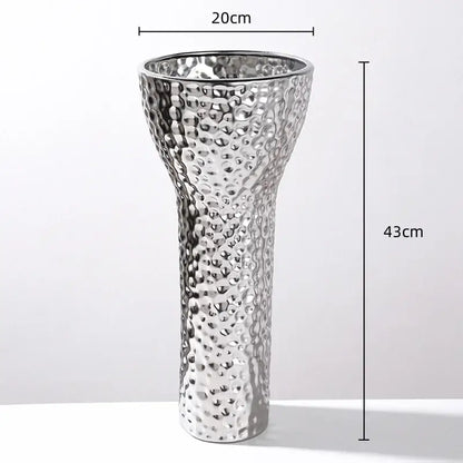 Golden ceramic geometric honeycomb vase living room decor