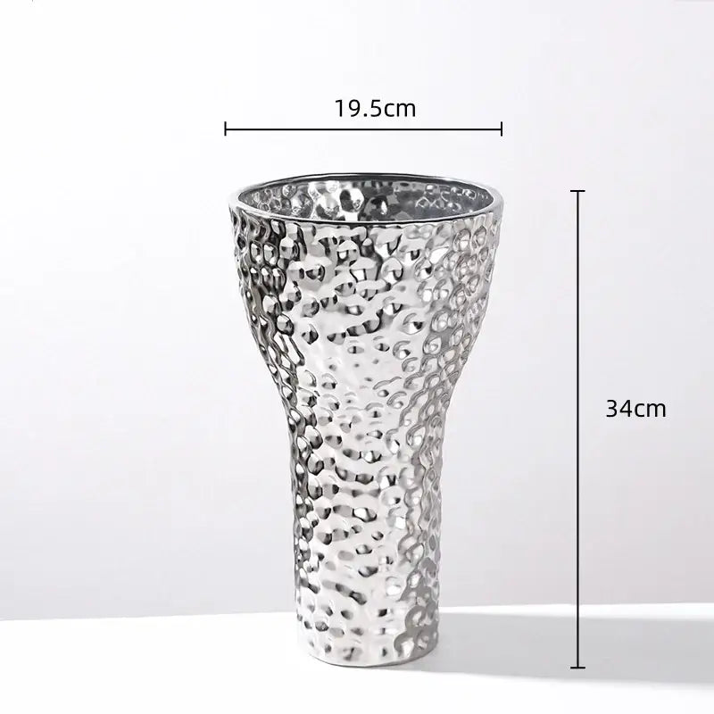 Golden ceramic geometric honeycomb vase living room decor