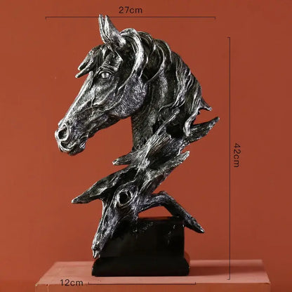Golden country resin horsehead figurine office decor