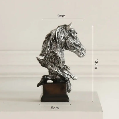 Golden country resin horsehead figurine office decor