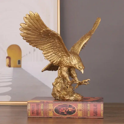 Golden dapeng eagle wings resin statue office decor