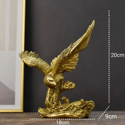 Golden dapeng eagle wings resin statue office decor
