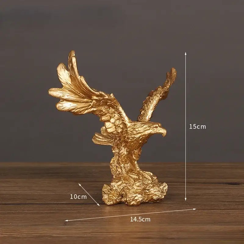 Golden dapeng eagle wings resin statue office decor