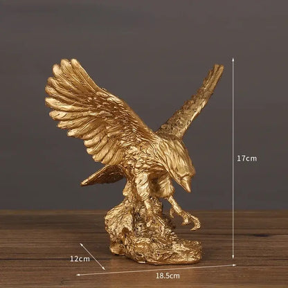 Golden dapeng eagle wings resin statue office decor