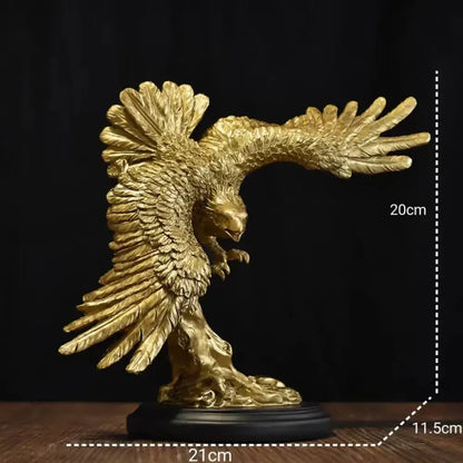 Golden dapeng eagle wings resin statue office decor