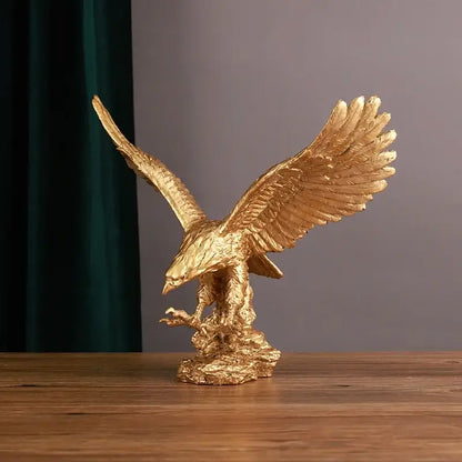 Golden dapeng eagle wings resin statue office decor