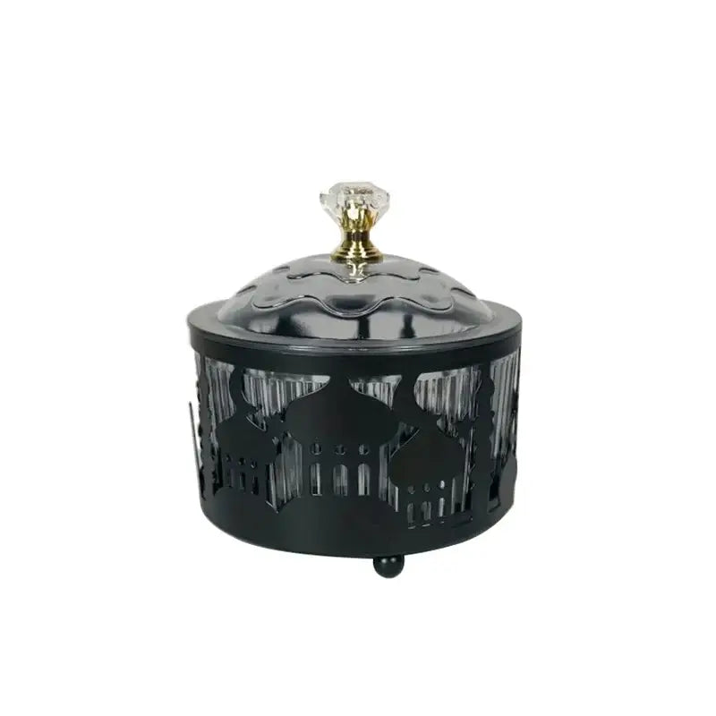 Golden eid mubarak metal fruit snack tray with lid dining room bowl