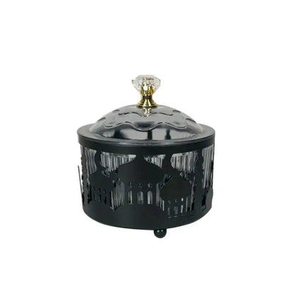 Golden eid mubarak metal fruit snack tray with lid dining room bowl