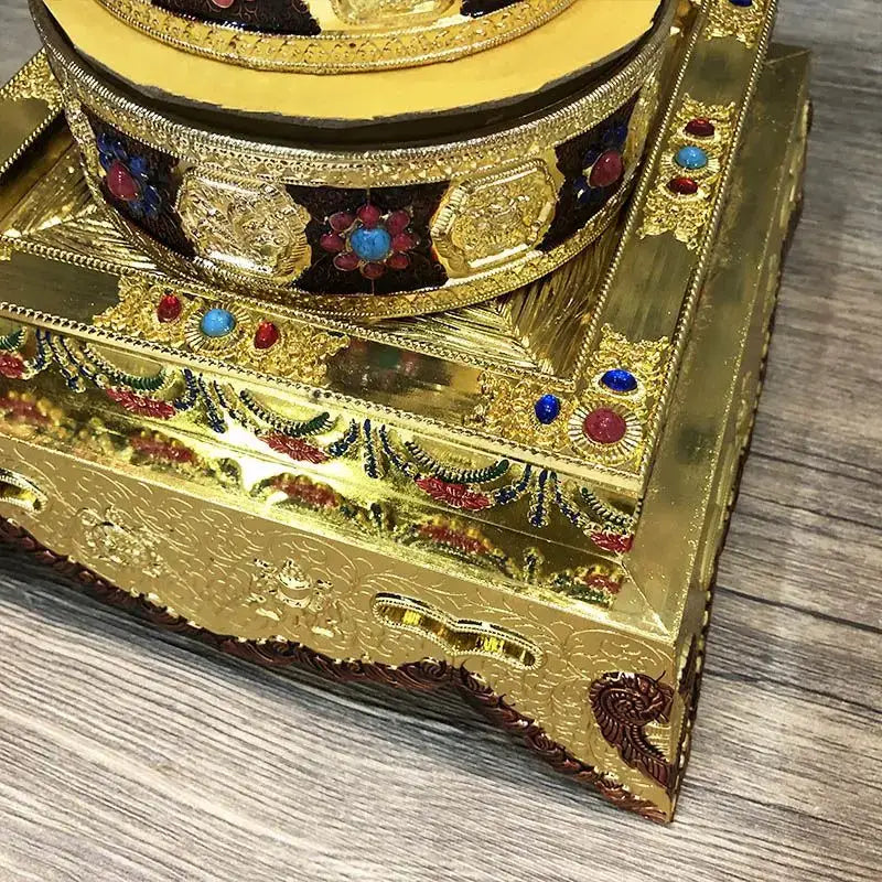 Golden eight auspicious buddha alloy plates for temple meditation