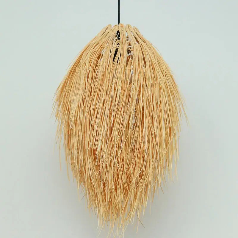 Golden feathery bamboo weave pendant lamp for bedroom