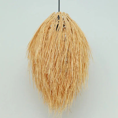 Golden feathery bamboo weave pendant lamp for bedroom
