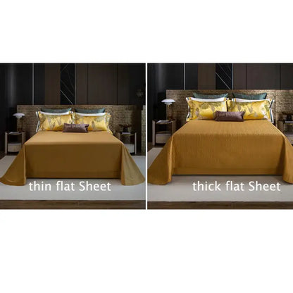 Golden floral satin jacquard bedding set bedroom duvet cover