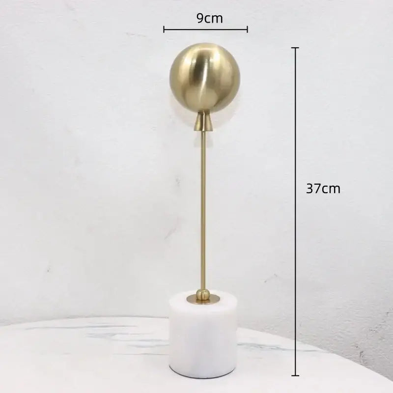 Golden geometric balloon metal ball sculptures living room decor