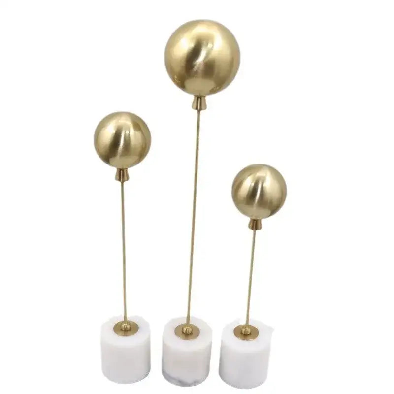 Golden geometric balloon metal ball sculptures living room decor