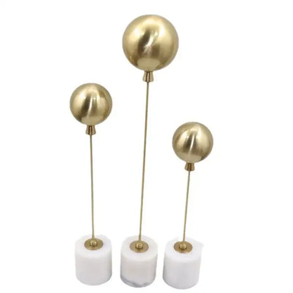 Golden geometric balloon metal ball sculptures living room decor