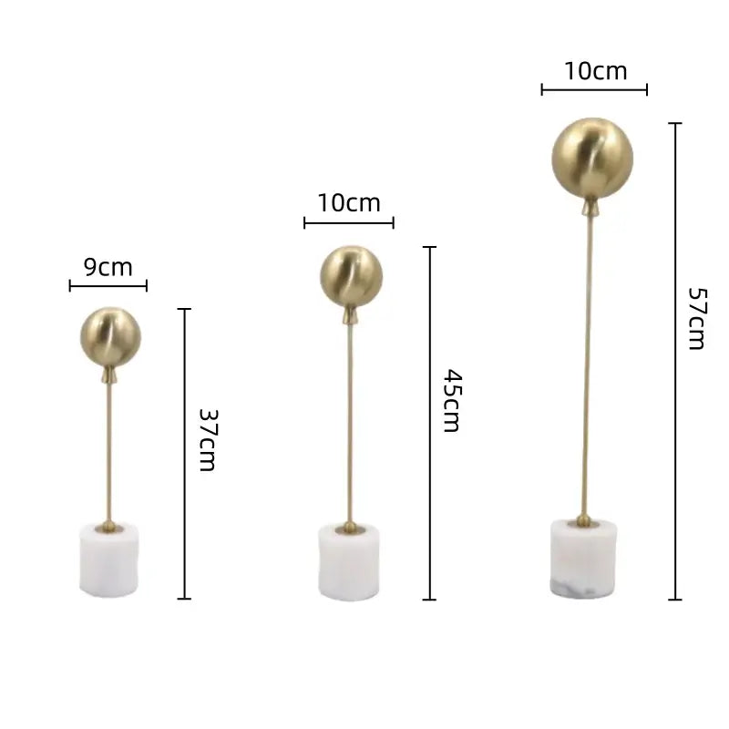 Golden geometric balloon metal ball sculptures living room decor
