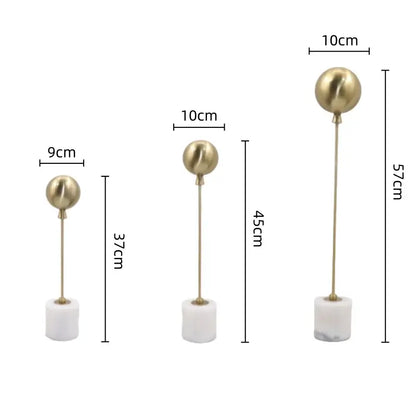 Golden geometric balloon metal ball sculptures living room decor