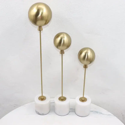 Golden geometric balloon metal ball sculptures living room decor
