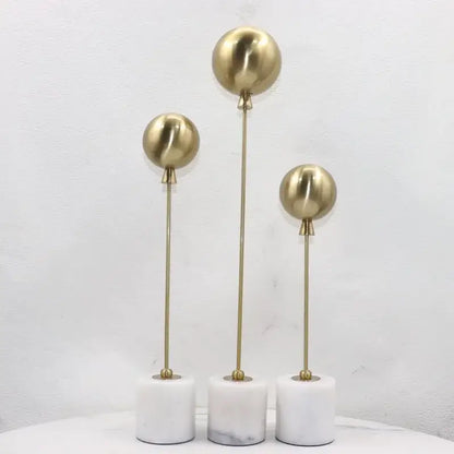 Golden geometric balloon metal ball sculptures living room decor
