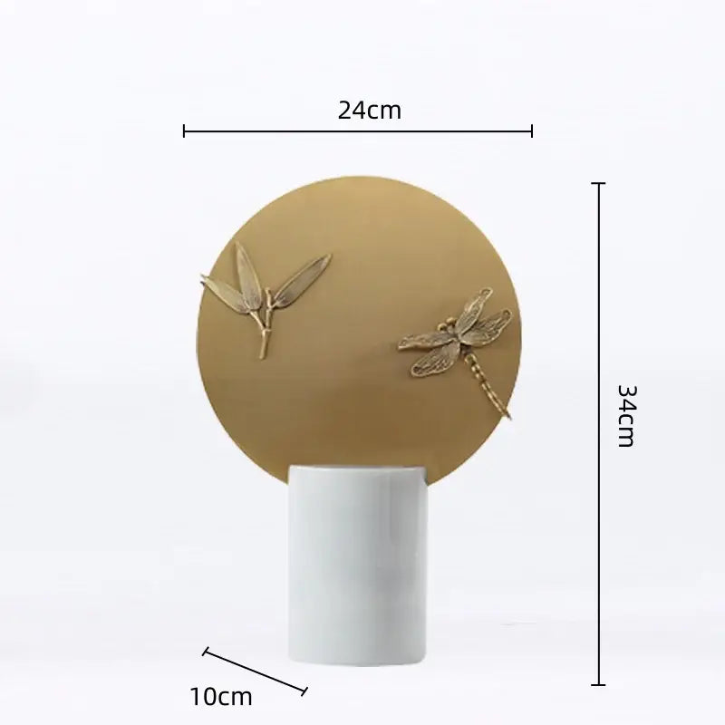 Golden geometric insect figurine set living room decor