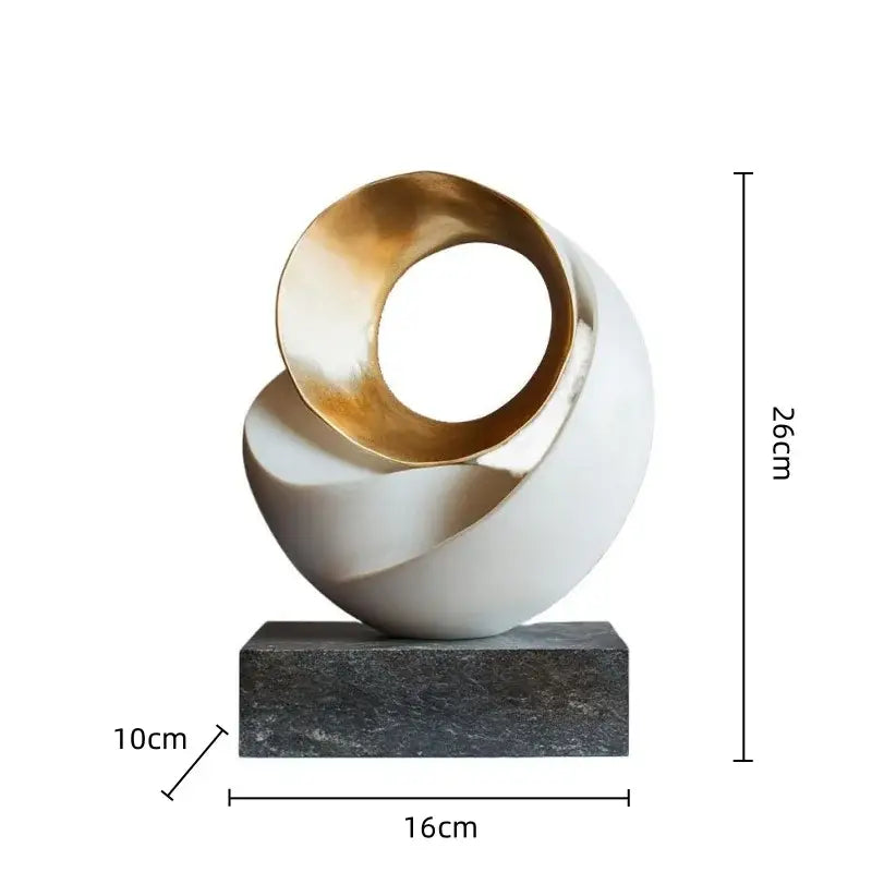 Golden geometric tree hole sculpture on volcanic rock living room decor