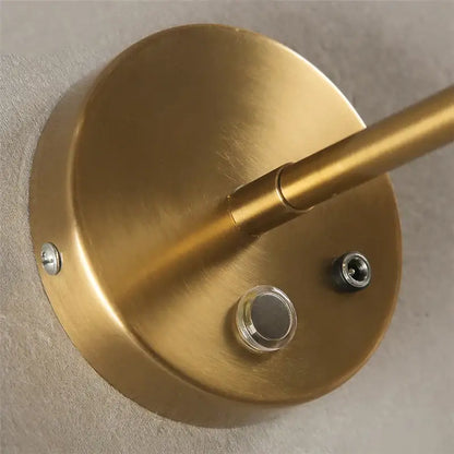 Golden glass ball led wall light bedroom brass sconce