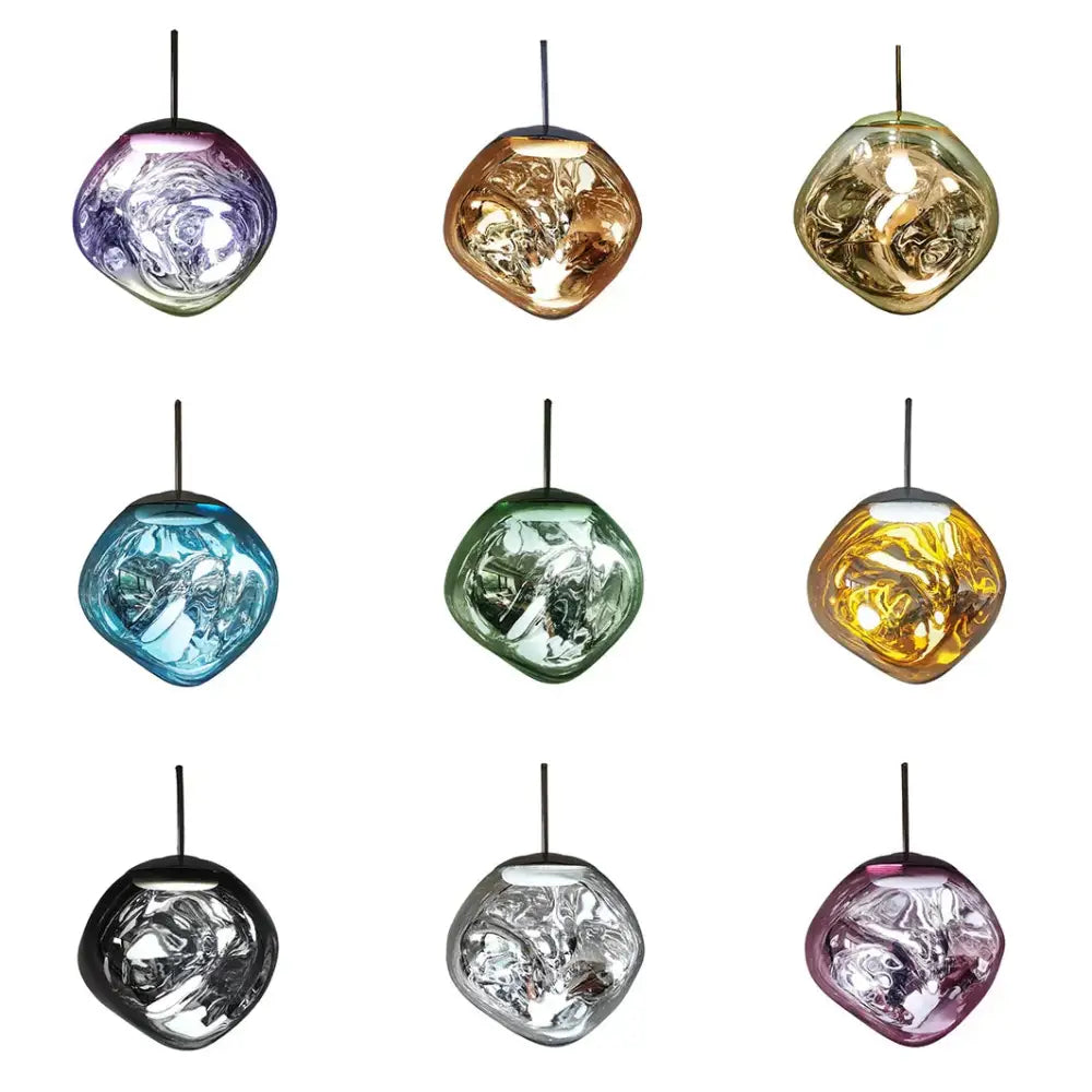 Golden glass lava led pendant light living room chandelier